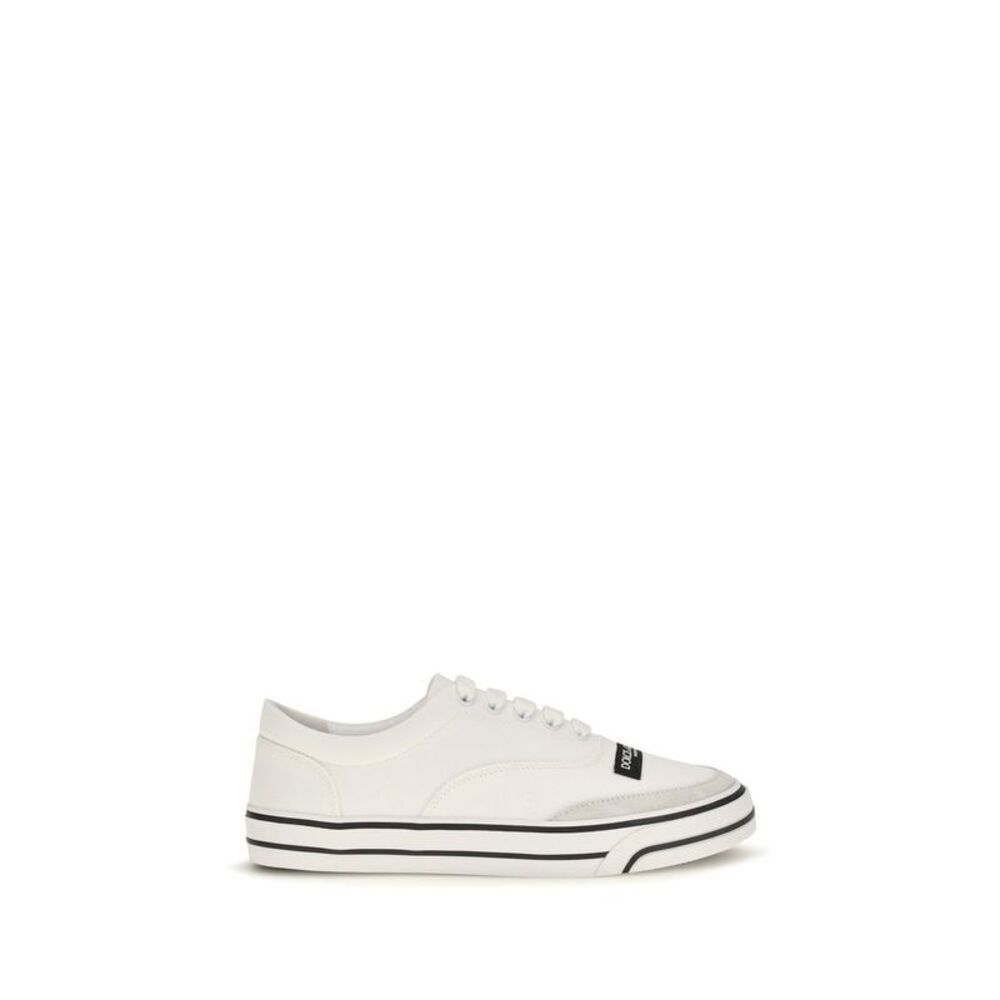 Dolce & Gabbana White Cotton Low Top Women's Sneakers